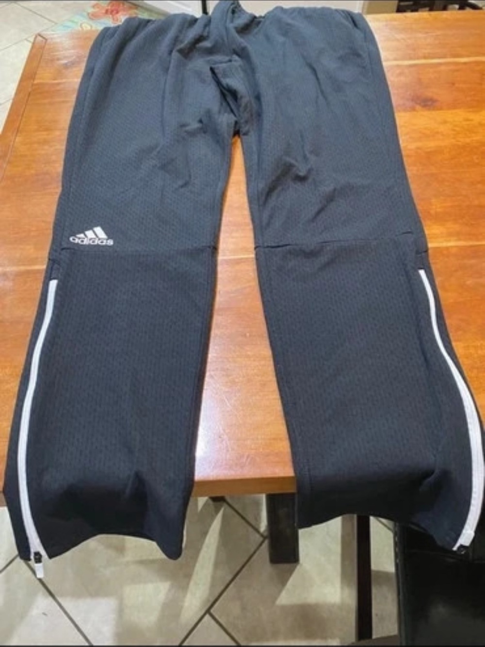 Adidas Men's Black Training Track Pants with Side Zippers